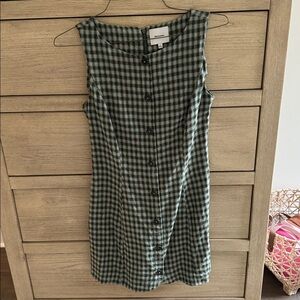 Reformation Zarae Linen Dress Green - Size 4.